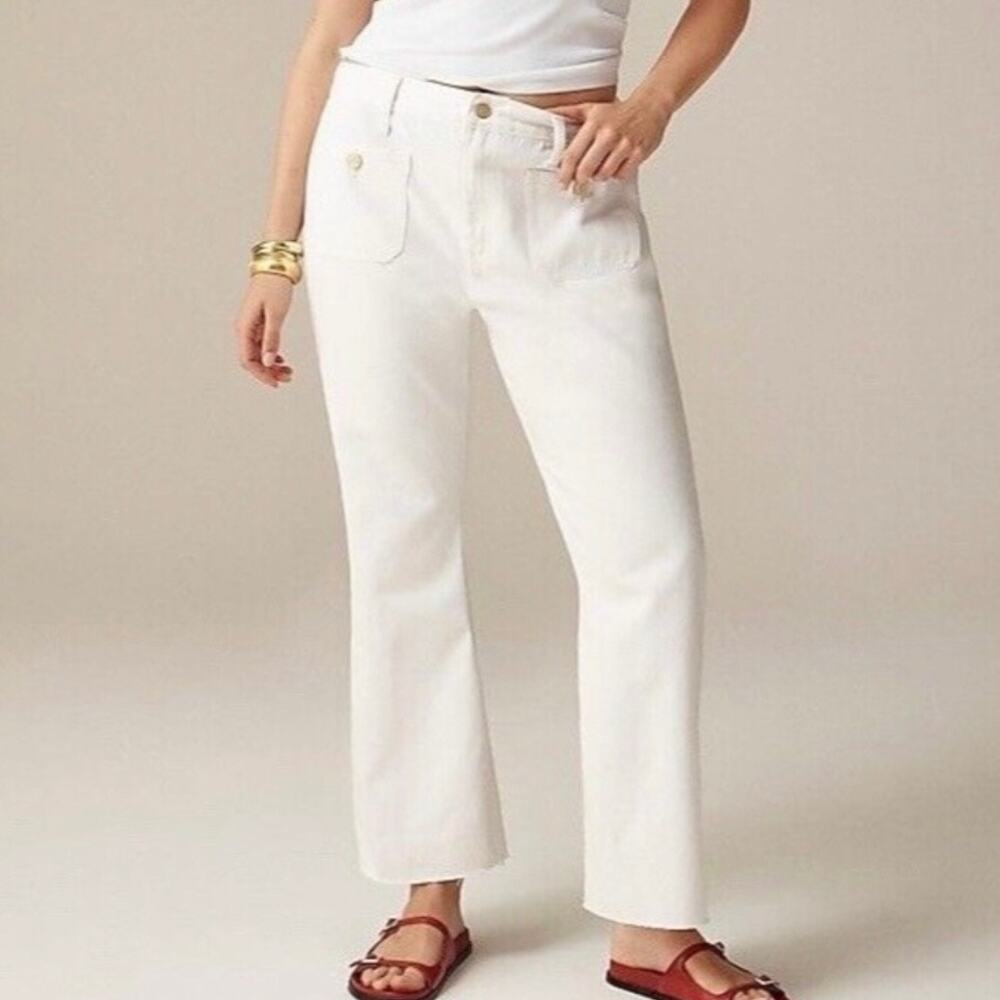 J Crew Relaxed Sailor Demi Boot Cut Denim Jean Women's 26 White
